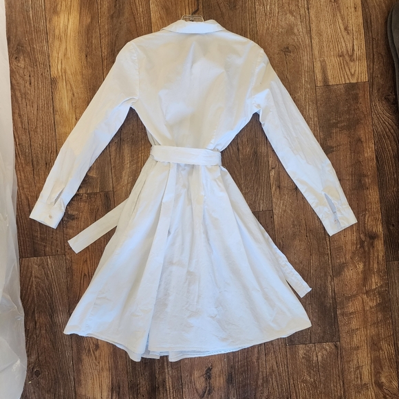 A LINE DRESS SUBTLE PLEATS POCKETS SIZE 2 BOSTON PROPER WHITE c - Picture 8 of 12